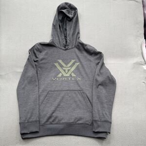 Vortex Hoodie Mens Large Gray Polyester Fleece Logo Pullover Sweatshirt SOF15766